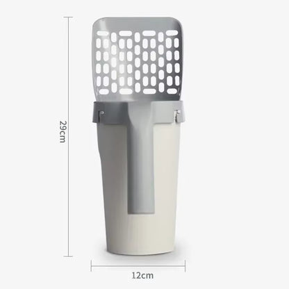 One Piece Cat Litter Scoop Efficient Cat Waste Scooper with Built in Garbage Bag Set Detachable Durable Pet Cleaning Supplies