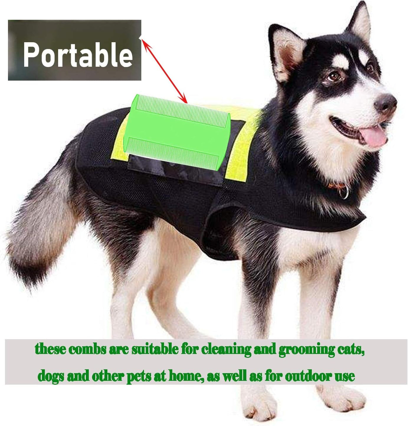 Flea Comb for Dogs, Cat Flea Comb, Lice Combs,Tick Comb, Pet Combs with Durable Teeth for Removing Tear Stains, Fleas, Dandruff,Pet Grooming Comb Set