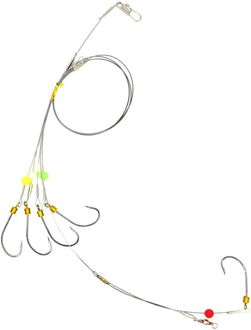 High Strength Steel Wire Leader Rigs with Hooks Swivels Snap Connect,Saltwater Fishing Assecories Steel Wire Leader with Nylon-Coating