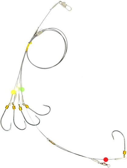 High Strength Steel Wire Leader Rigs with Hooks Swivels Snap Connect,Saltwater Fishing Assecories Steel Wire Leader with Nylon-Coating