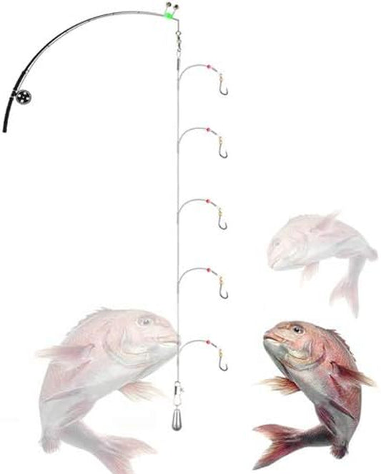 High Strength Steel Wire Leader Rigs with Hooks Swivels Snap Connect,Saltwater Fishing Assecories Steel Wire Leader with Nylon-Coating