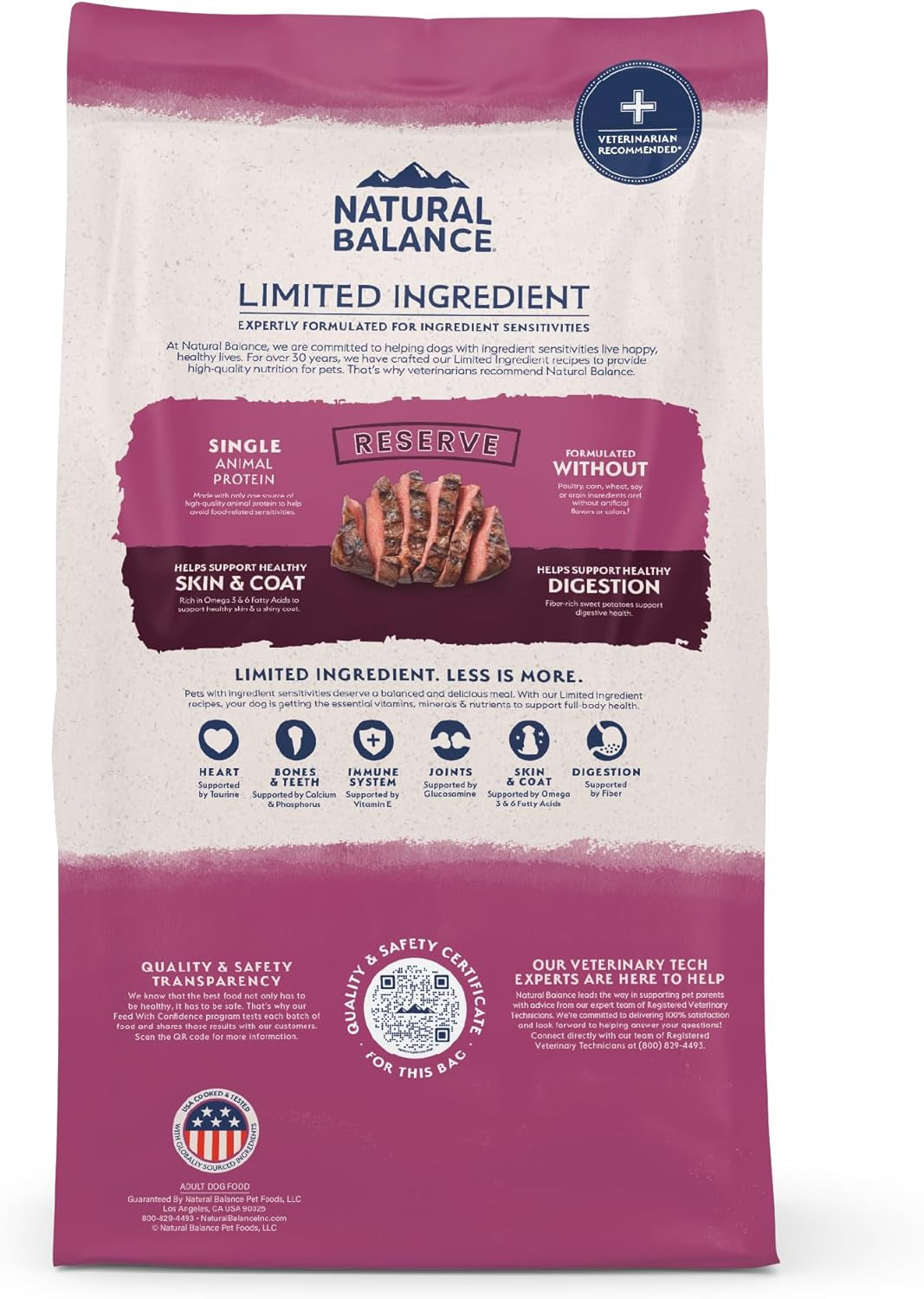 Limited Ingredient Adult Grain-Free Dry Dog Food, Reserve Sweet Potato & Venison Recipe, 4 Pound (Pack of 1)