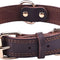 Leather Dog Collar, Genuine Heavy Duty Wide Dog Collar for Small,Medium,Large and Extra Large Dog (S: 0.8" Wide for 13.4"-15.8" Neck, Dual Stitch - Brown)