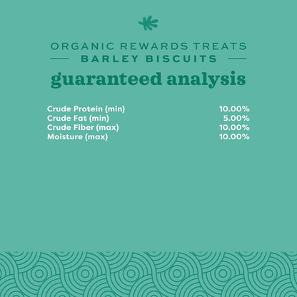 Organic Barley Biscuits, Rabbit & Guinea Pig Treats, Organic Hamster & Bunny Treats with Barley, Apple & Carrot, Made in USA, Small Pet Supplies, 2.65 Oz Bag