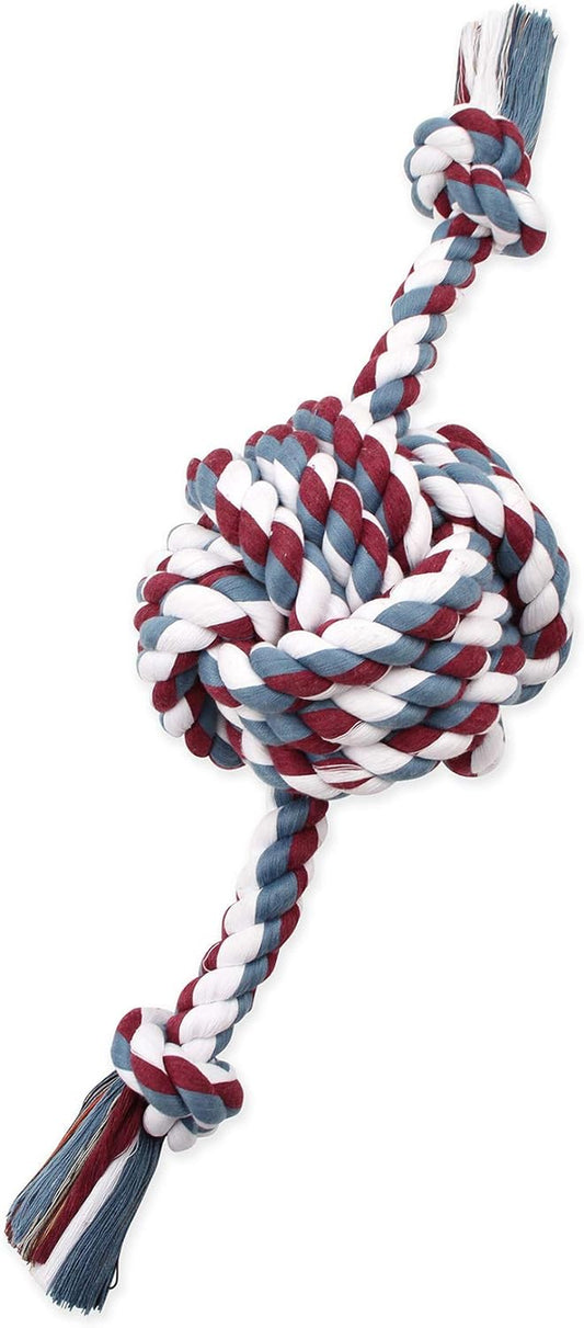 Flossy Chews Colossal 25-Inch Color Monkey Fist Ball with Rope Ends, Assorted Colors, Multicolor (20166F)