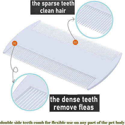 Flea Comb for Dogs, Cat Flea Comb, Lice Combs,Tick Comb, Pet Combs with Durable Teeth for Removing Tear Stains, Fleas, Dandruff,Pet Grooming Comb Set